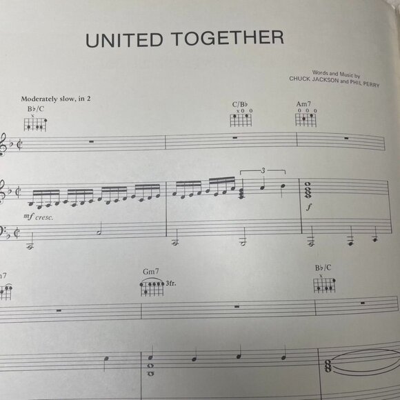 United Together Aretha Franklin Vintage Sheet Music 1981 u - Picture 5 of 6